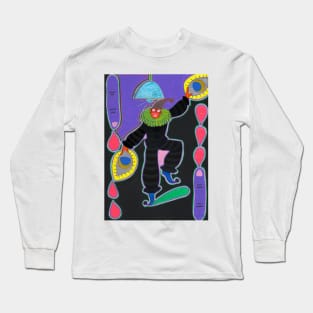 Joker - outsider art painting Long Sleeve T-Shirt